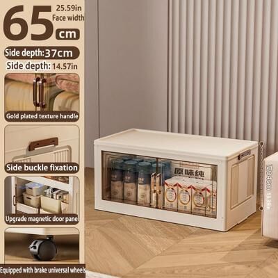 Uplift Picks Foldable Storage Cabinet Large Capacity Dustproof Wardrobe Organizer 65 Cm 1 Layer