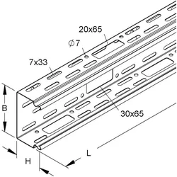 Niedax, Leitungsführung, NIE LI60.060 Industriekanal ohne Deckel 60x60x2000mm bandverz. (200 cm)