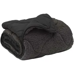 vidaXL Sommerdecke Anthrazit 220 x 240 cm Mikrofaser und Teddy-Fleece
