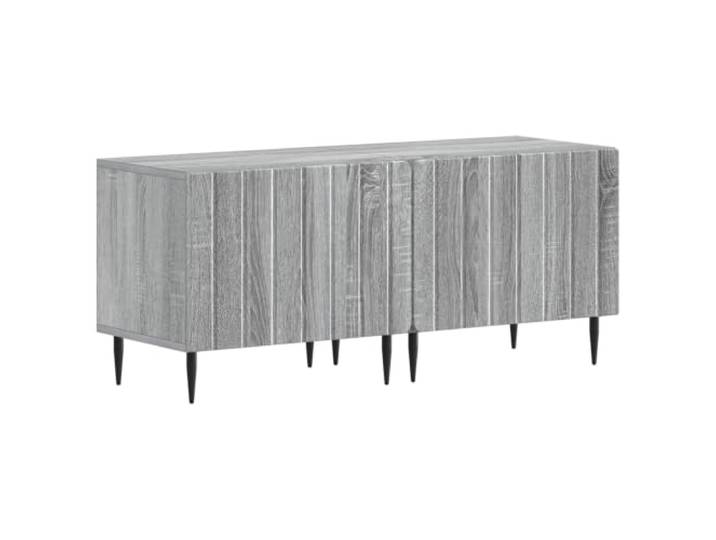 TV-Schrank Sonoma, grau, aus Holz, schlankes Design, platzsparend Engineered Holz, feuchtigkeitsbeständig, 90° umkehrbare Türen, Innengebrauch, Montage erforderlich, 15,7 kg