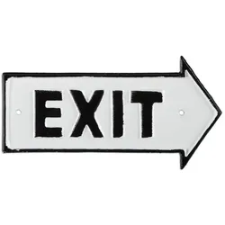 Relaxdays 2 x Exit Schild Weiß,Schwarz