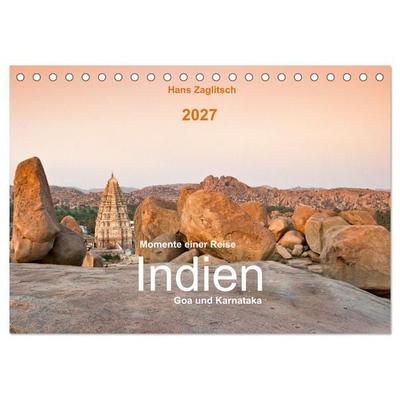 Momente einer Reise - Goa und Karnataka (Tischkalender 2027 DIN A5 quer), CALVENDO Monatskalender