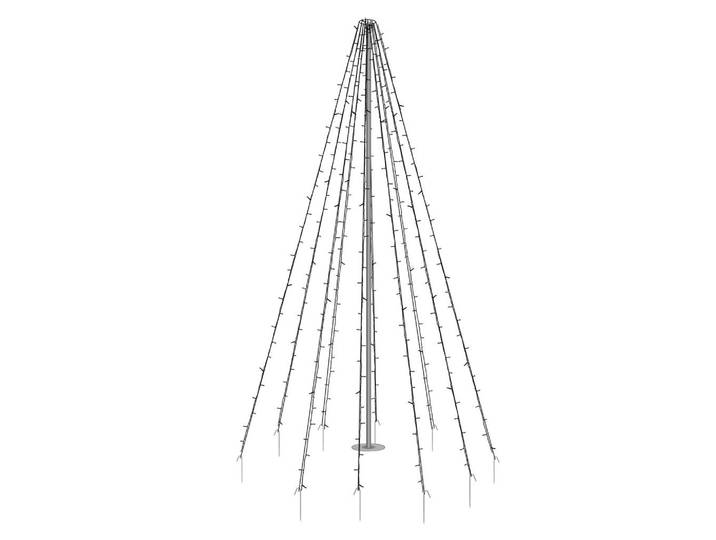 ECD-Germany Weihnacht Fahnenmast 360 Led, Schwarz, Kunststoff, LED integrated, 800 cm, Lampen & Leuchten, Innenbeleuchtung, Dekoleuchten, Lichterketten