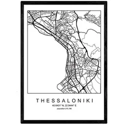 POSTER Thessaloniki Nordischen Stil A4 Rahmenlos
