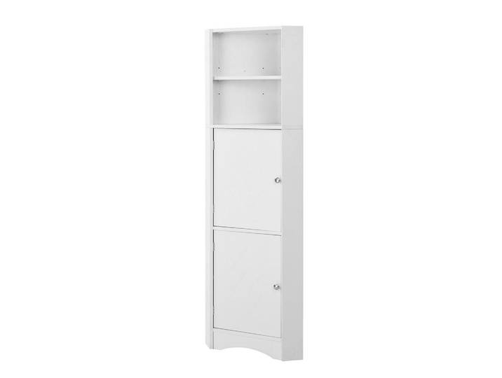 Evryae Buffet Mehrzweck-Aufbewahrungsschrank Dreiecksdesign offene Fächer kippsicher wasserdicht modern, Weiß, 4 Fächer, Rechteckig, 36.5x155x36.5 cm, Esszimmer, Anrichten, Buffetschränke
