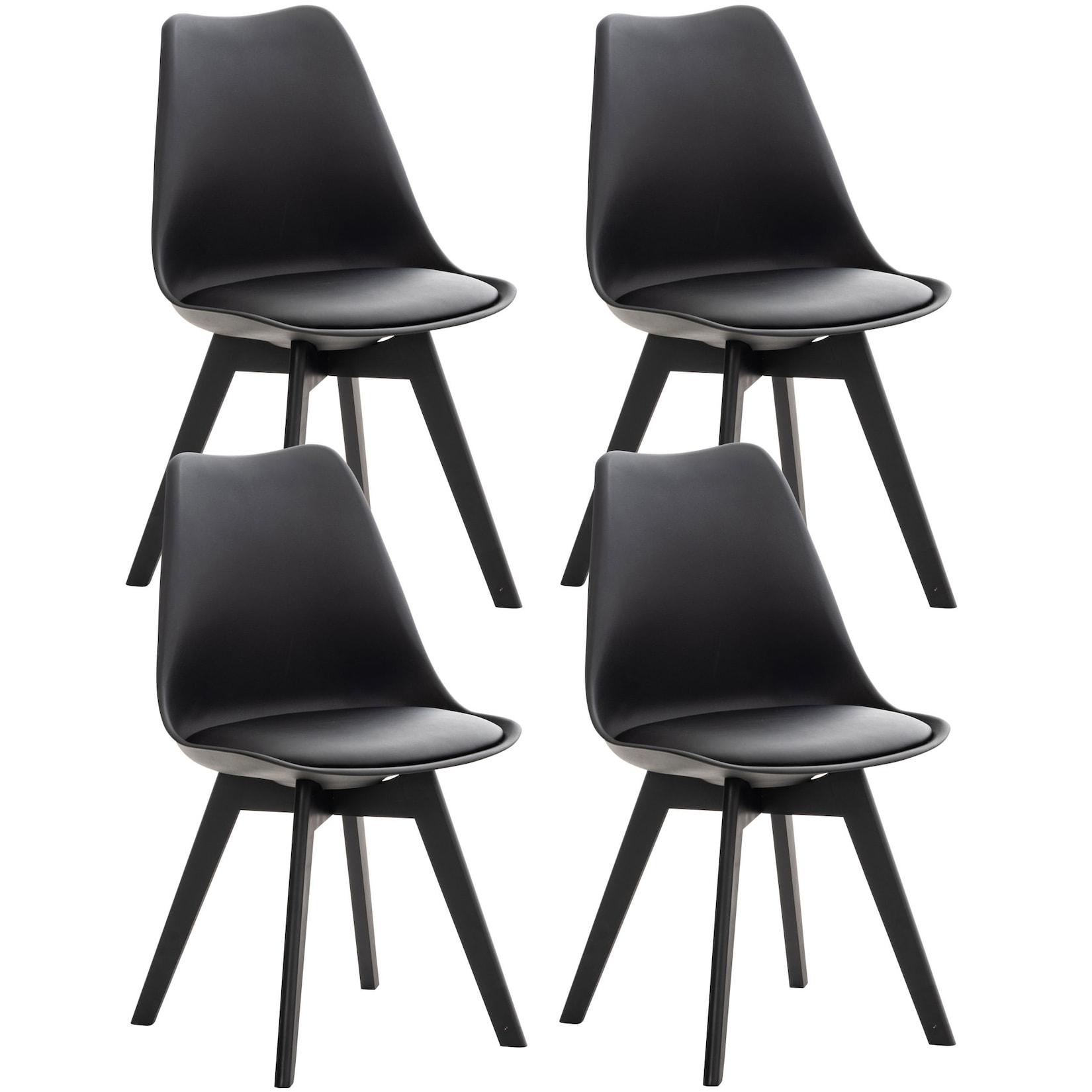 CLP 4er Set Stuhl Linares Kunststoff Farbe: schwarz/schwarz, Material: Kunststoff