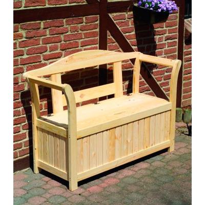 Gartenbank PROMADINO, beige (natur), B:130cm H:91cm T:50cm, Holzwerkstoff, Sitzbänke, Gartenbank