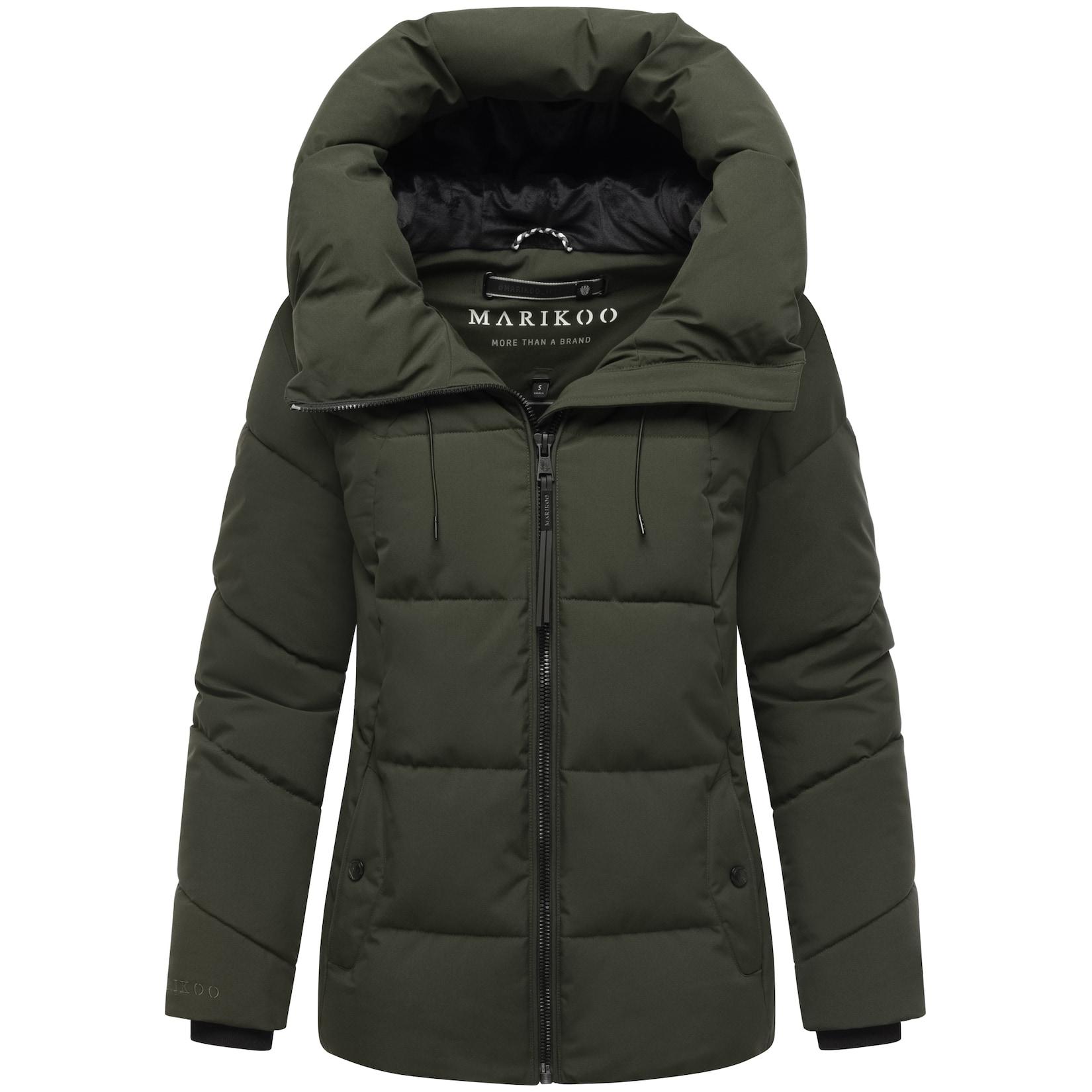 MARIKOO Damen Winter Steppjacke Winterjacke gesteppt warm fleece gefüttert Kuscheltatze