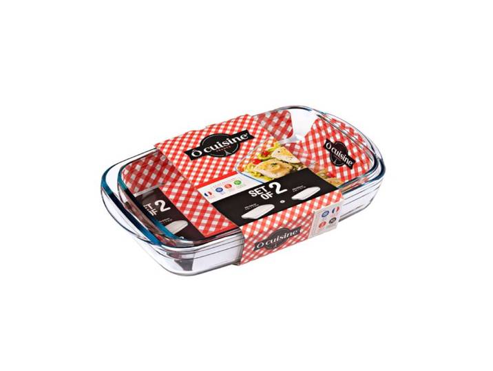 Ô Cuisine Auflaufform 2er Set Rechteckig, Borosilikatglas