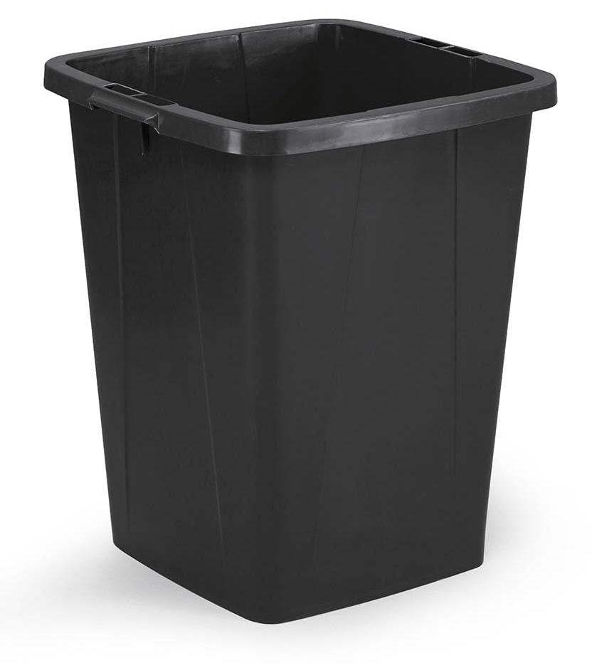 Abfalleimer 90L, 6 Stück, schwarz, Kunststoff