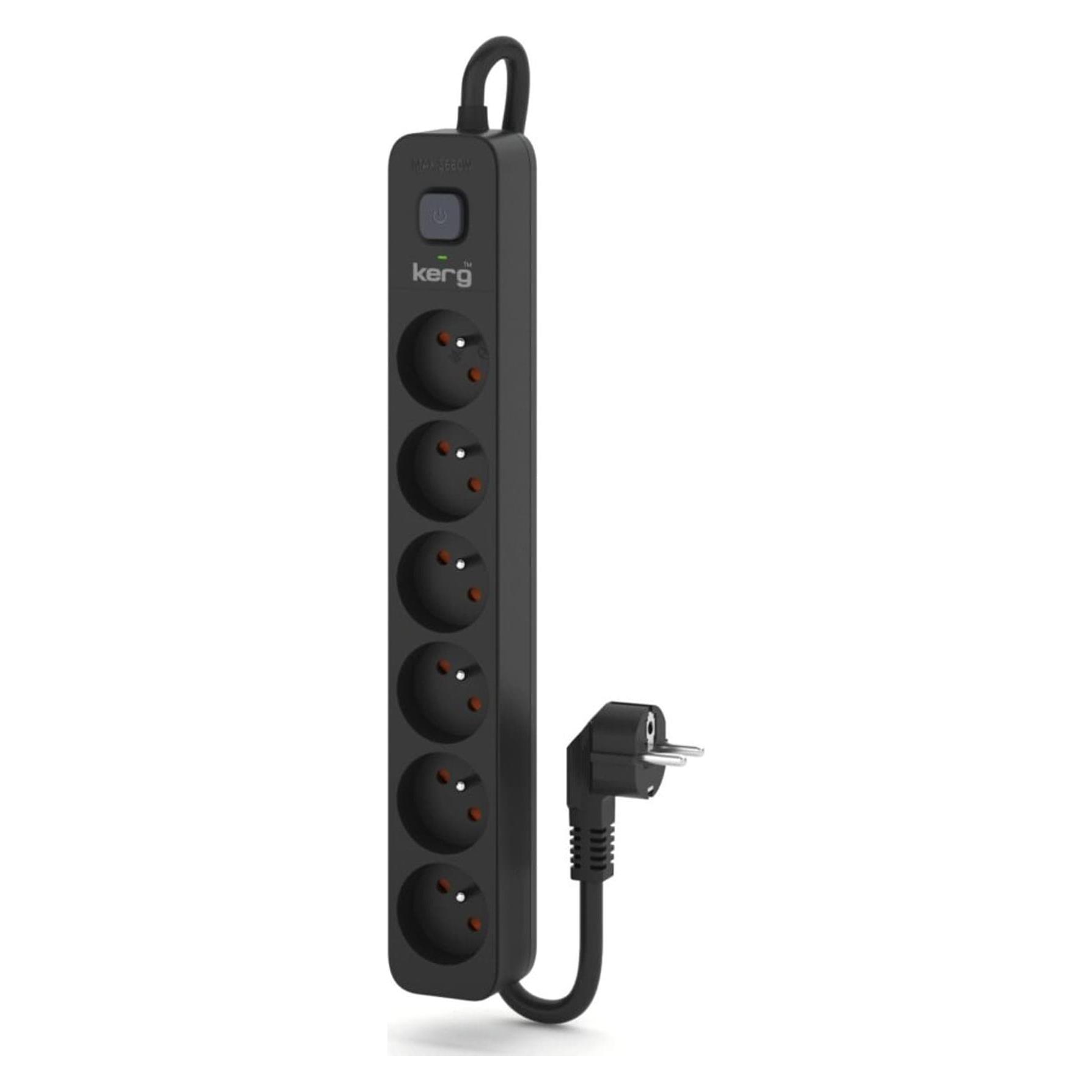 Kerg Steckdosenleiste mit Schutzschalter-6 Steckdosen 16A 3m (6x, CEE 7/3, 3 m) (M02520)