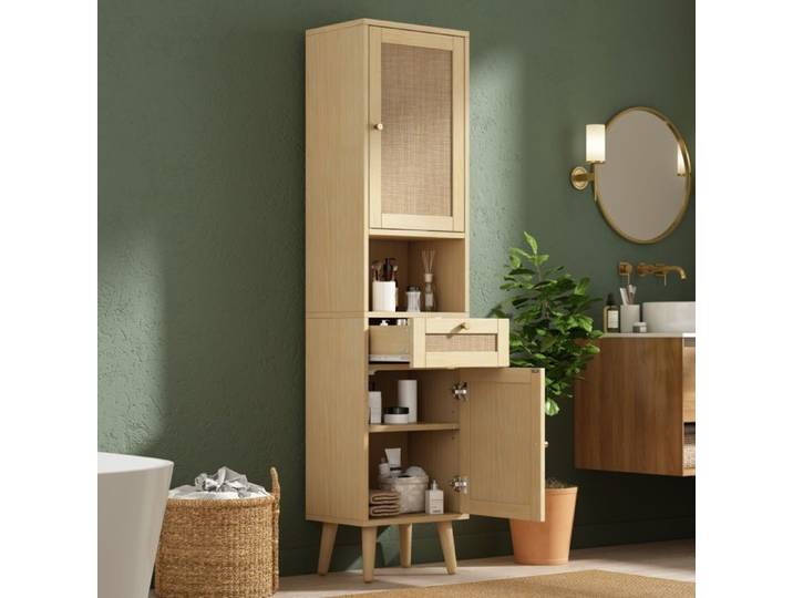 ELVORIN Colonne de salle de bain 40 x 30 x 166 cm MDF naturel