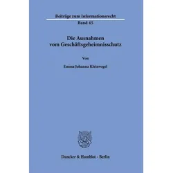 Kleinvogel:Die Ausnahmen vom Geschäftsg, Fachbücher von Emma Johanna Kleinvogel