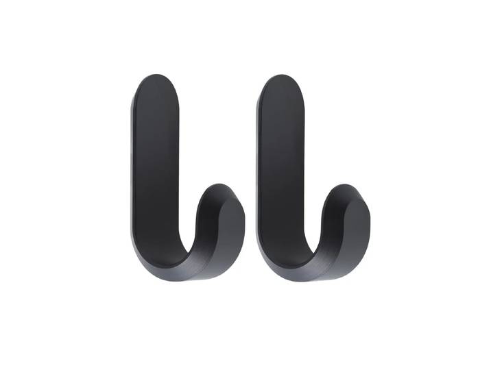 Normann Copenhagen - Curve Wandhaken Mini, matt schwarz (2er-Set)