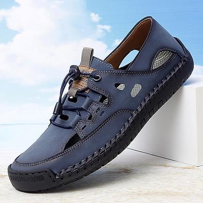Schwarze Outdoor-Schnürsandalen für Herren – bequeme Sommerschuhe zum Wandern, Reisen Sport
