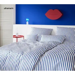 Elegante Bettwäsche Double - 155x220 cm + 80x80 cm	ultramarin