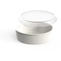 Food Bowls circ Mehrweg rund 1200ml Mehrweg Schalen cremeweiß mit Deckel