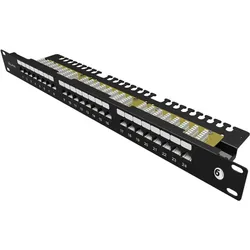 Solarix Patch panel 24 x RJ45 CAT6 UTP s vyvazovací lištou 1U SX24L-6-UTP-BK-N, Server Zubehör, Schwarz