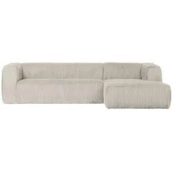 Ecksofa Bean mit Cordbezug, modern und gemütlich, rechts, Farbe Natur, für 3–4 Personen