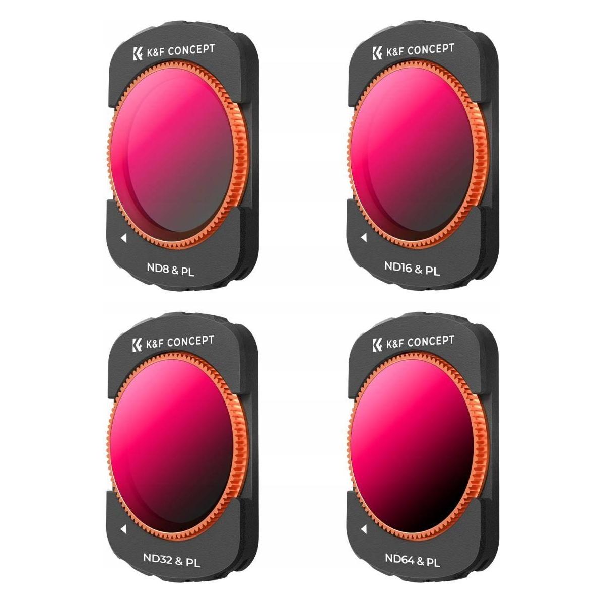 K&F Concept 4pcs Filter Kit, Magnetic ND8/PL+ND16/PL+ND32/PL+ND64/PL, HD, Anti-Reflection Green Coating, Waterpr (SKU.2092)