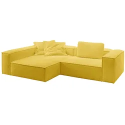ECKSOFA CARMO Gelb Flachgewebe
