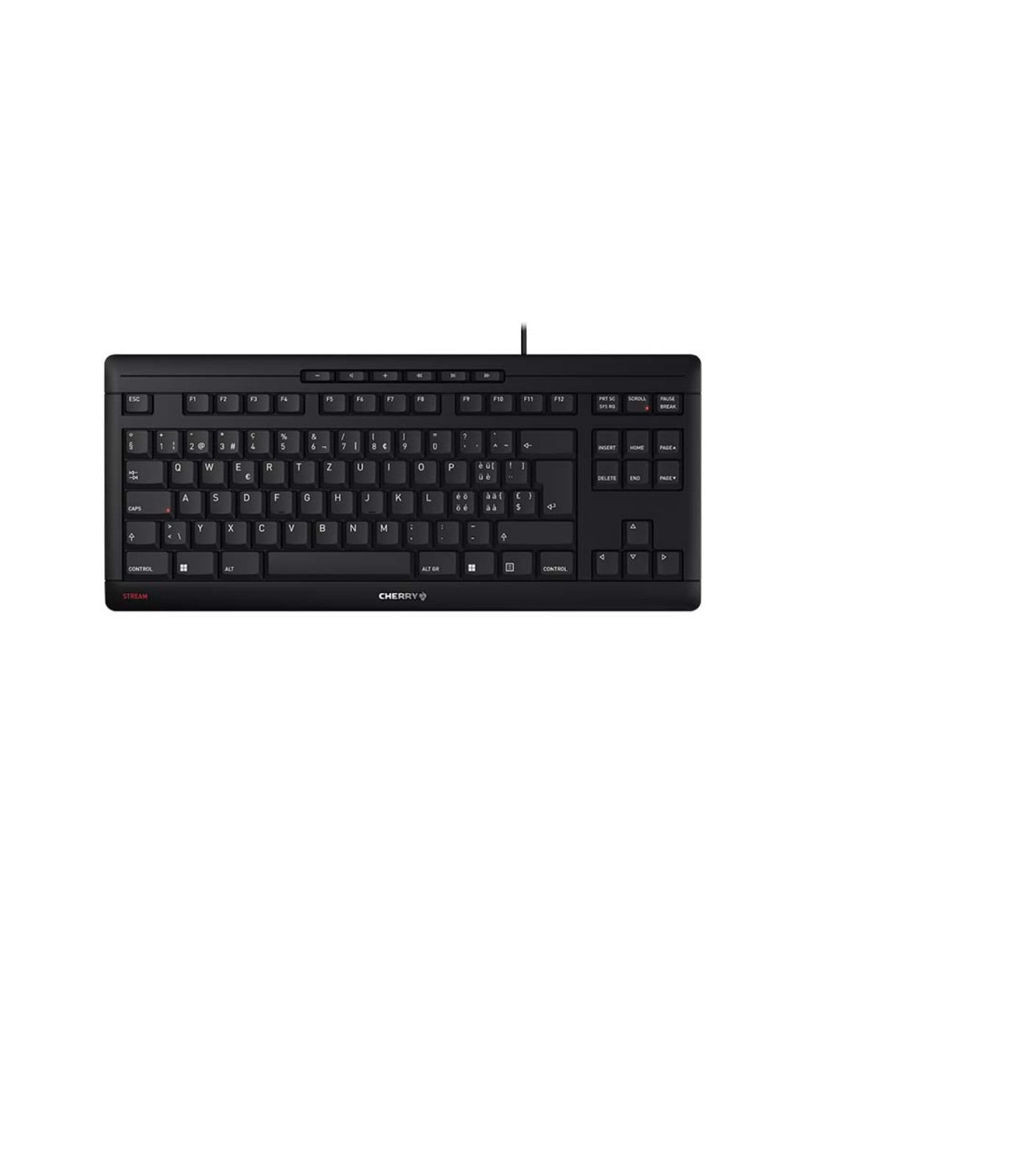 Cherry JK-8600CH-2 TAS Stream Keyboard TKL, bekabeld, CH-lay-out, zwart