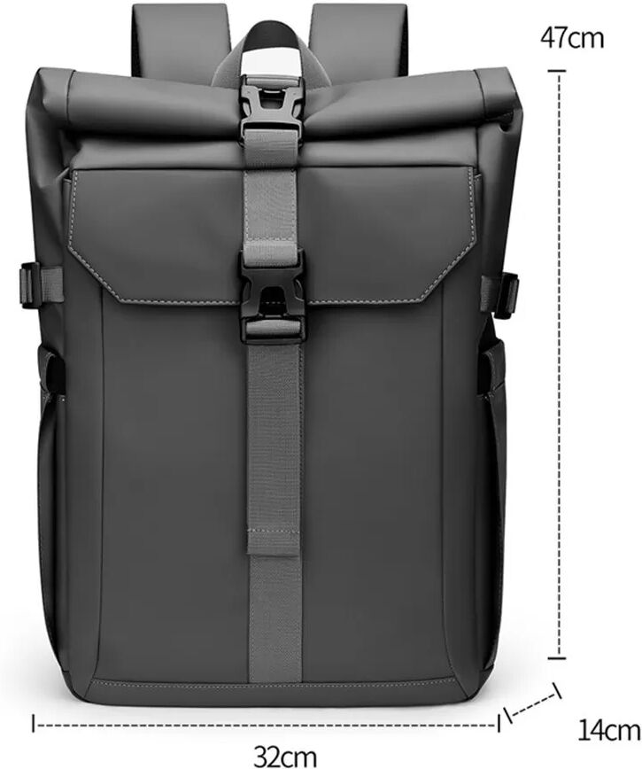 INF Großer Oxford-Stoffrucksack – Wasserabweisend, Pendler & Outdoor 16-Zoll-Laptop-Rucksack Schwarz
