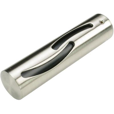 Gardinenstangen-Endstück LIEDECO "Endstück, Endknopf edelstahl-optik "France" Dijon - 2 Stück" Gr. 1, silber (edelstahlfarben), B:2,5cm H:2,5cm L:9,5cm, Gardinenstangenendstücke, Gardinenstangen-Endstück, Endstück, Endknopf Zylinder, 2 Stück
