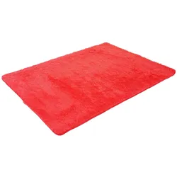 Mendler Teppich HWC-F69, Shaggy Läufer Hochflor Langflor, Stoff/Textil flauschig weich 230x160cm ~ rot
