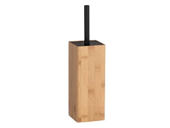 WENKO Brosse WC Padua\, brosse WC Bambou\, acier noir