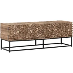 TV Board Sticks aus Teakholz, massives Design, natur, 145 cm breit, Metallgestell