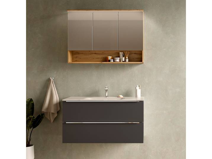 Ensemble salle de bain A - 2 élém 100cm Gris/Anthracite
