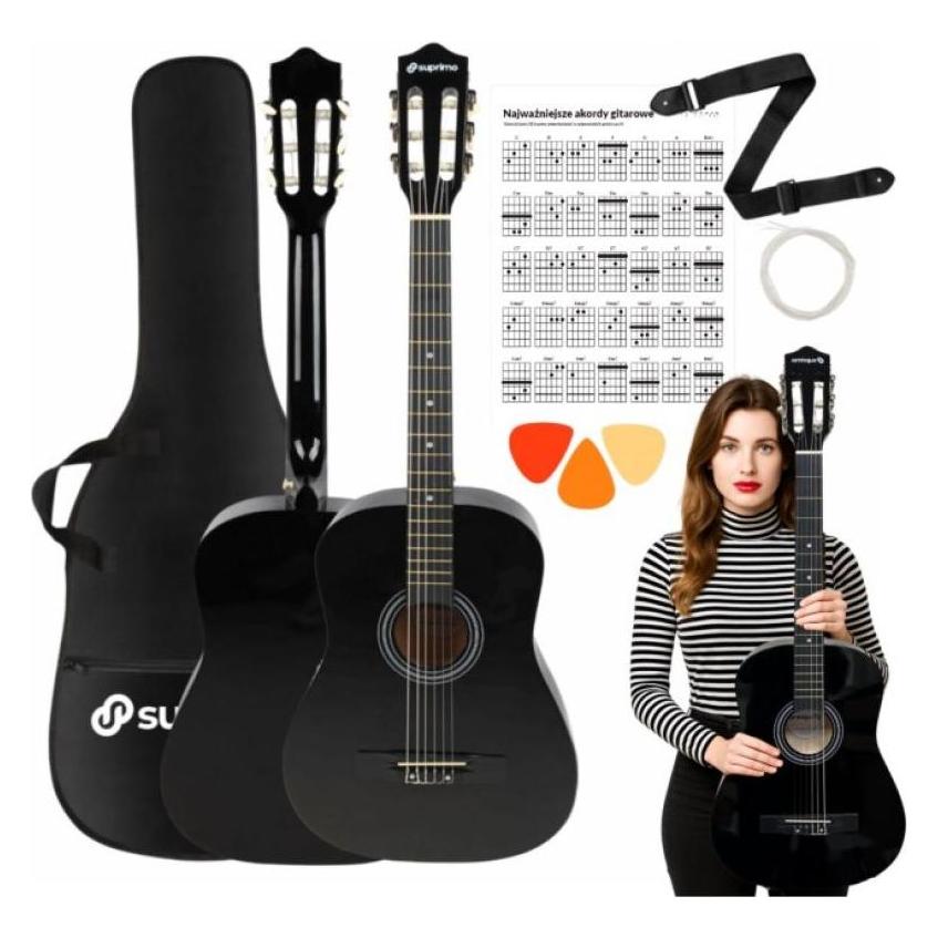 Salvador Cortez SUPRIMO CGS2 BK gitara klasyczna 4/4 czarna do nau (Konzertgitarre) (5908249831698)