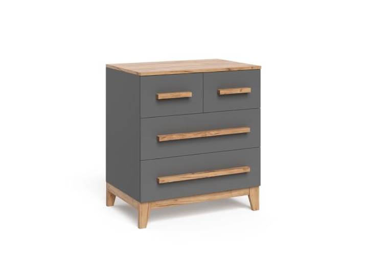 Vitalispa Kommode Malia , Grau/Artisan, 80 x 88 cm mit 4 Schubladen, zur Aufbewahrung und kombinierbar mit Malia Möbeln