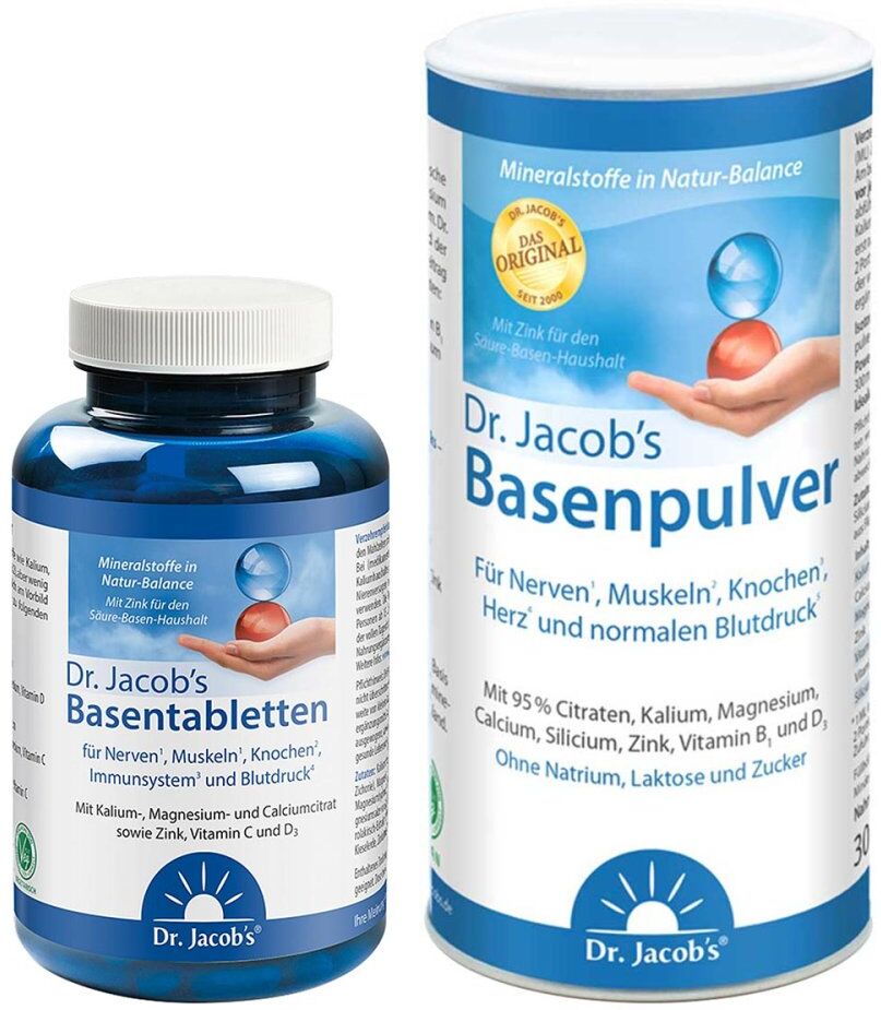 Dr. Jacob's Basentabletten + Dr. Jacob's Basenpulver Original 1Pck