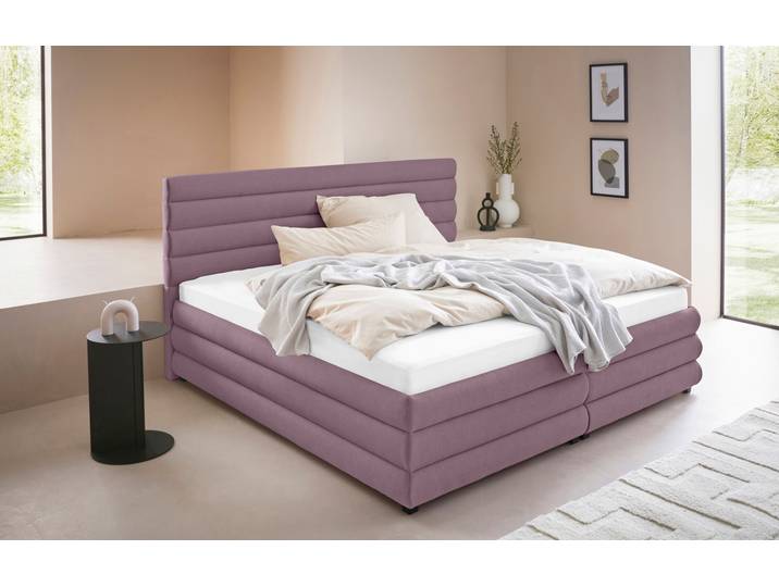 Polsterbett, Rosé, 212x211 cm, 100% Polyester, Ohne Bettkasten, Klassisch & Modern, LeGer