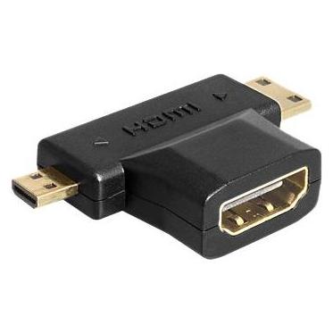 Delock Adapter HDMI-A Buchse > HDMI-C + HDMI-D Stecker (HDMI) (65446)