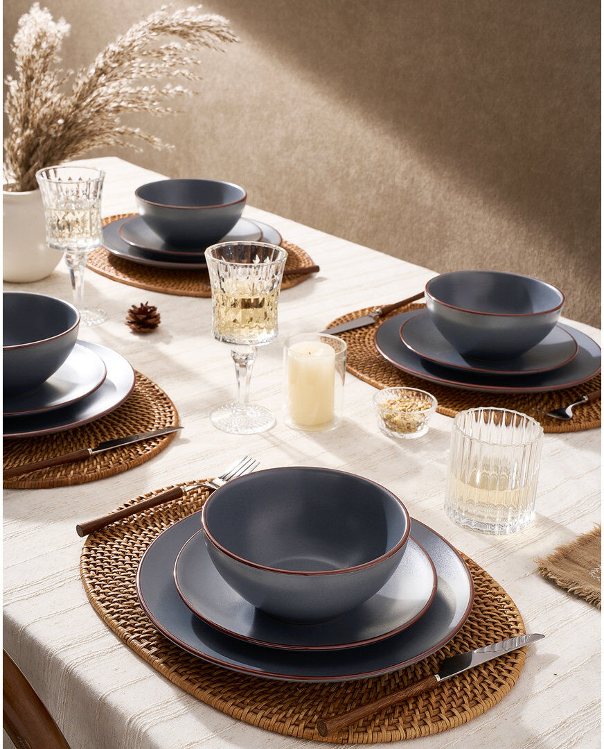 Latitude Run Stoneware Dinnerware Set Piece - Service for 6 Charcoal