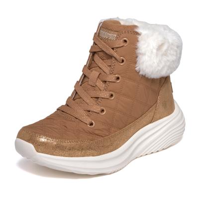Winterstiefel SKECHERS "BOUNDER PRO", Damen, Gr. 34, bunt (braun), Textil, Schuhe Winterstiefel, Winterboots, Schnürboots, Größenschablone zum Download