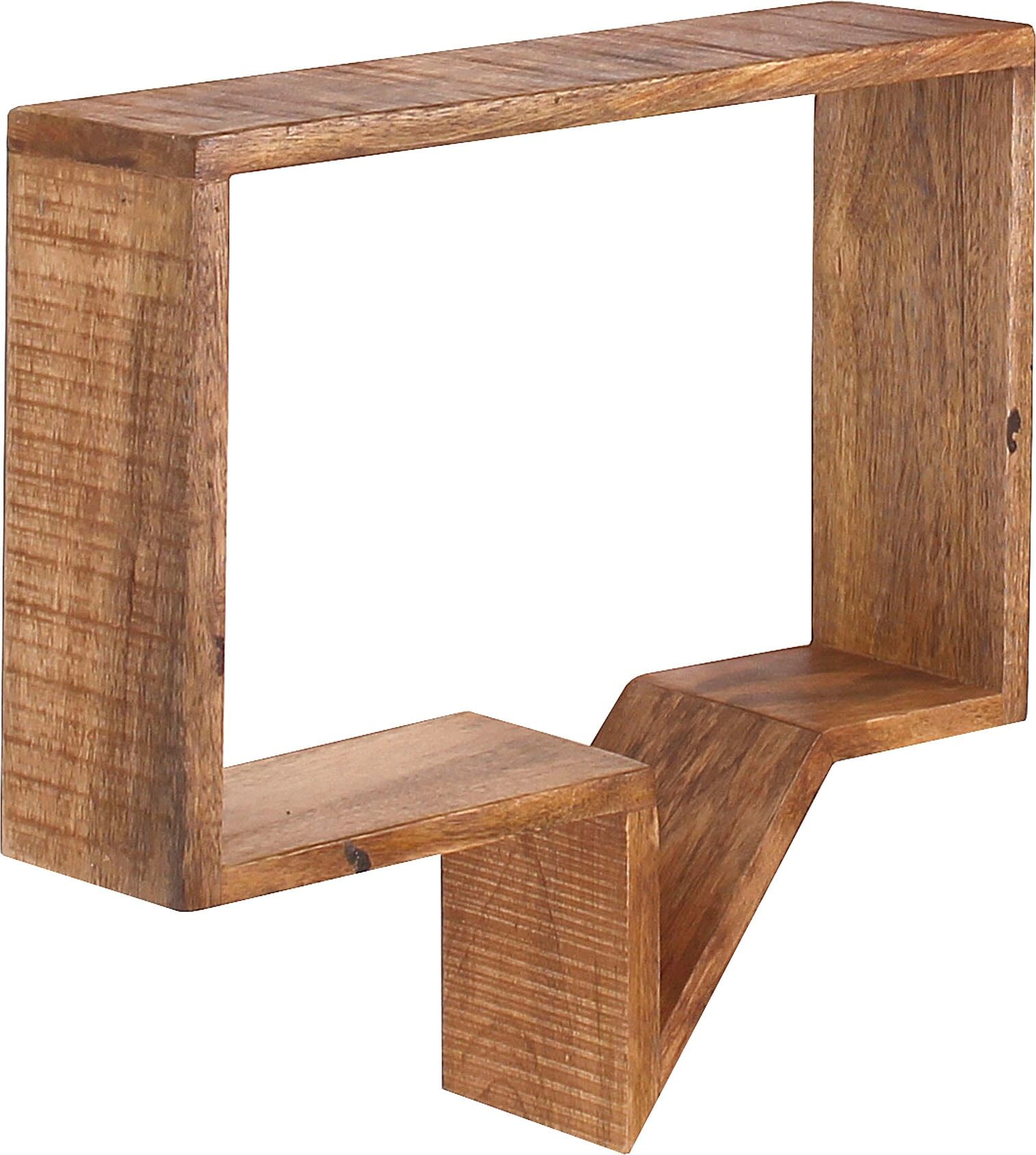 Wandregal MÖBILIA "Titlis", beige (natur), B:50cm H:46cm T:13cm, Massivholz, Regale, Wandregal