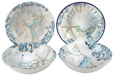 Certified International Playa Shells 40 oz. Soup/Cereal Bowls, Set of 4