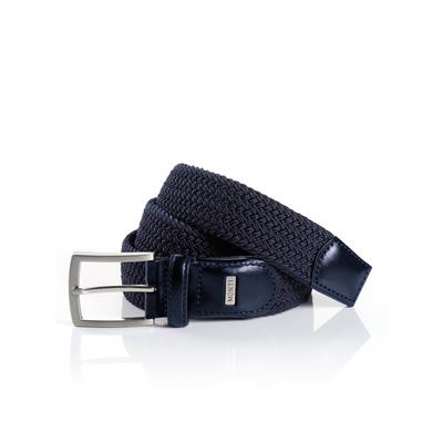 Flechtgürtel MONTI "HAMBURG", Herren, Gr. 85, blau (marineblau), Materialmix, Gürtel, 3,5 cm breit, Elastischer Flechtgürtel, Casual-Business-Sportiv