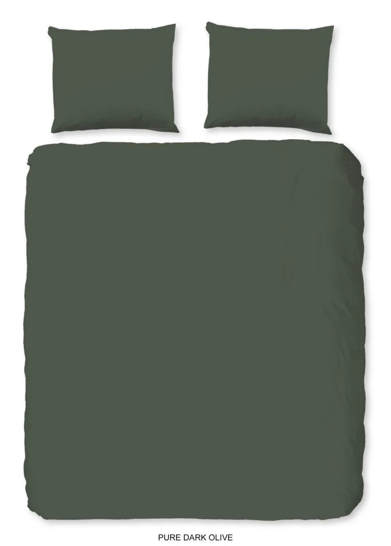 Pure Dekbedovertrek Uni Dessin Groen Microfibre B/D: 240 x 220 cm