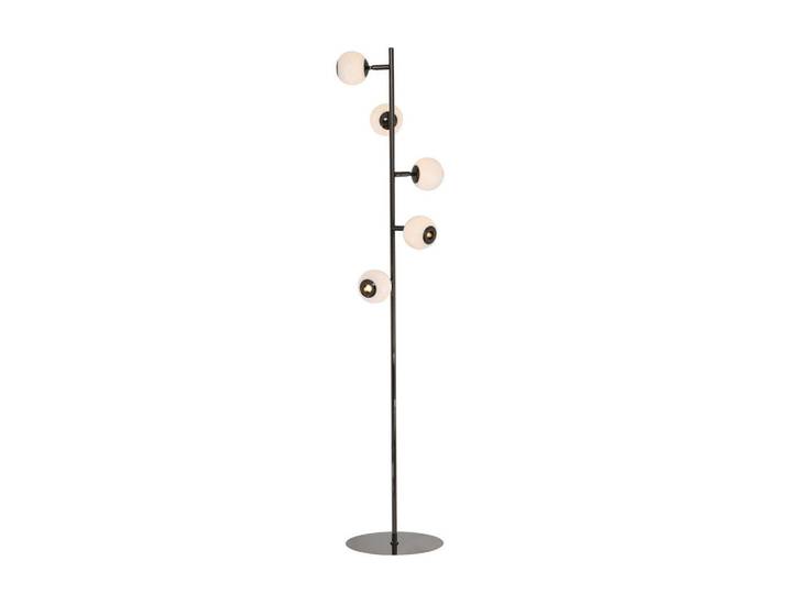 Led-Stehleuchte Luberon, Schwarzchrom, Metall, Kunststoff, Glas, 32.5x151x32.5 cm, RoHS, 3-fach schaltbar, Lampen & Leuchten, Innenbeleuchtung, Stehlampen, Stehlampen dimmbar