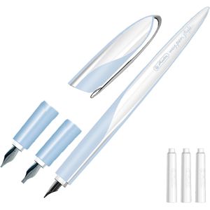 Herlitz Kalligraphie-Stift my.pen style Nicewriter, Light Blue, Füller mit 3 Federn