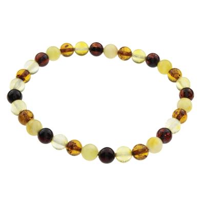 Armband OSTSEE-SCHMUCK "Ostsee-Schmuck Armband Kugel 6 mm Armband Kugel 6 mm", braun, Armbänder, Damen, 19cm, Bernstein, Armband