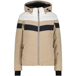 CMP Campagnolo, Damen, Skijacke, Damen Steppjacke mit Kapuze und Reissverschluss (XXS), Beige, XXS