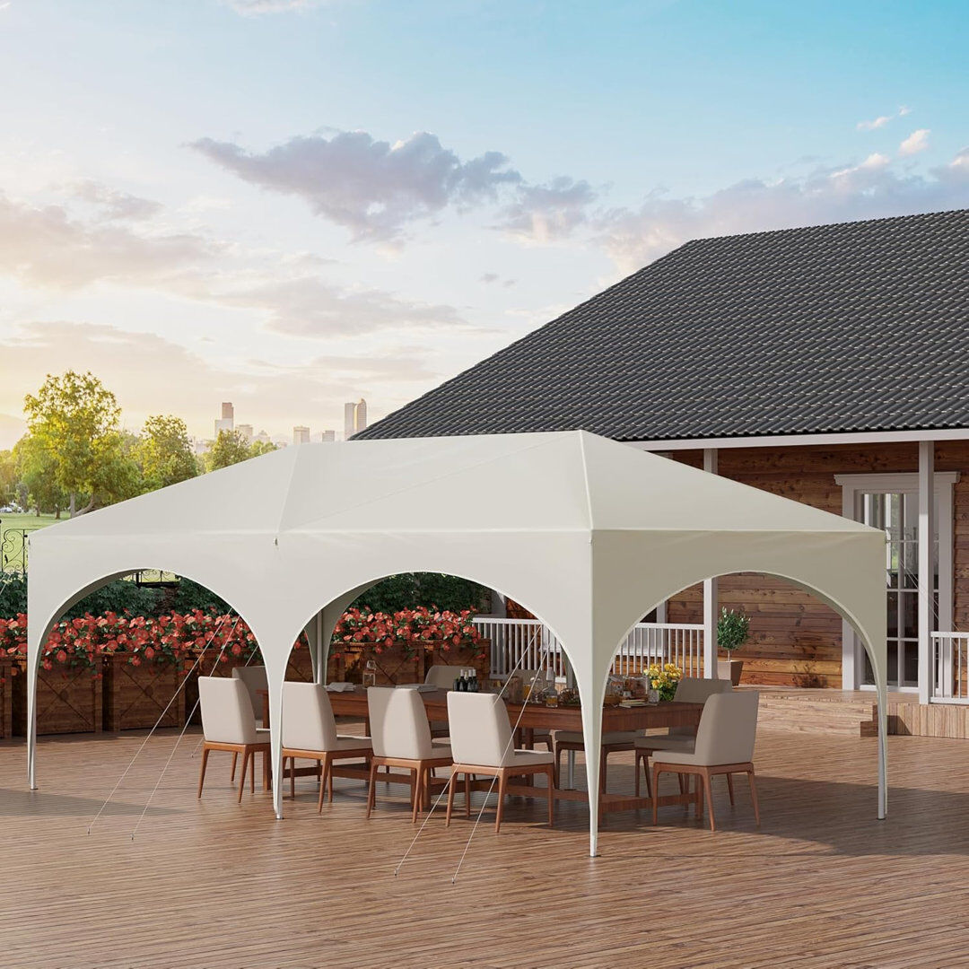 Dakota Fields Pop-Up Gazebo, Gazebo With Sides 3M X 6M, Folding Event Shelter For Outdoor, Garden, Camping, Height Adjustable, Waterproof, Uv-Protection, With Carry Beige