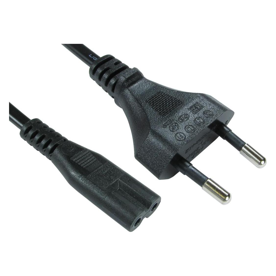 Cables Direct CDL 3m Euro Plug to C7 Mains Lead (3 m) (RB-295-3MW)