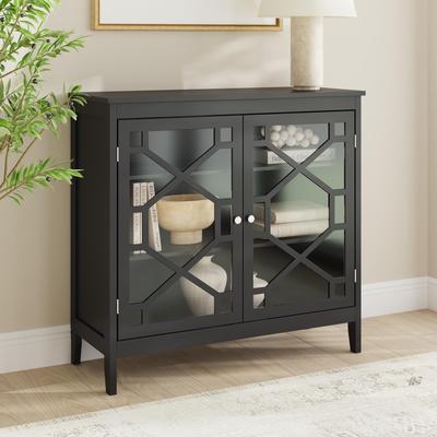 Linon Home Decor Linon Ava Black Large Cabinet